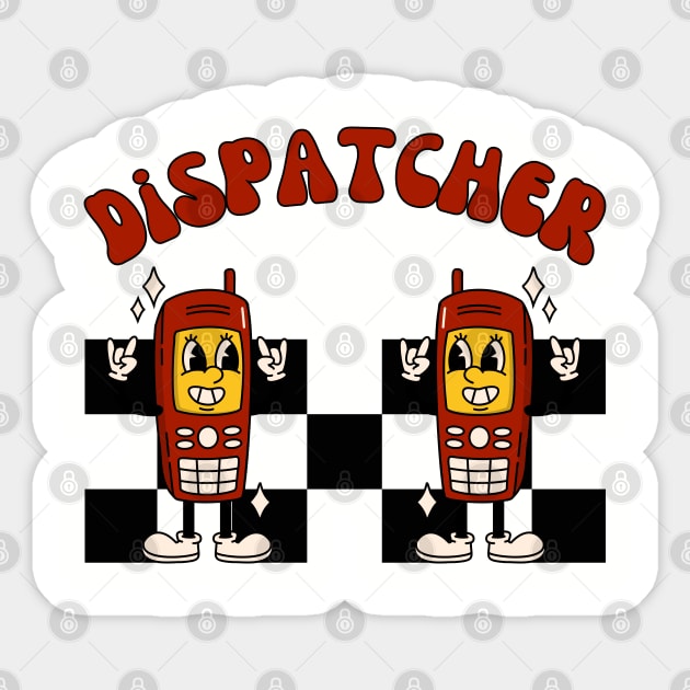 Retro Dispatcher, Cute Dispatch Specialist Sticker by WaBastian